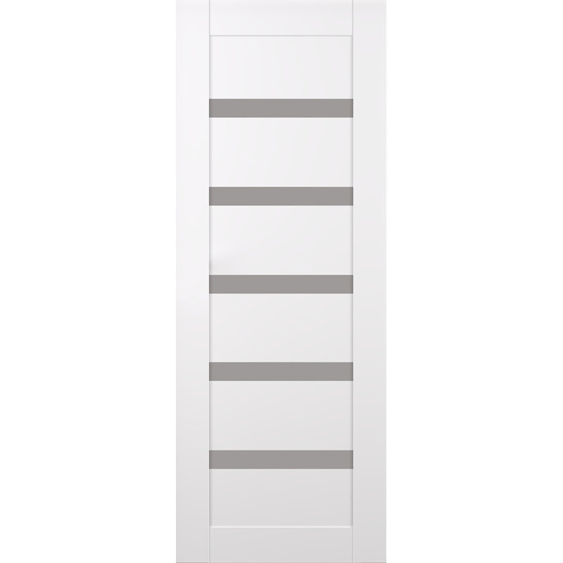 Snow White Frosted Glass and Composite Wood Interior Door Slab