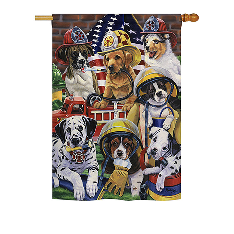 Drapeau de jardin en polyester 2 côtés helpers, H 40 po x l 28 po