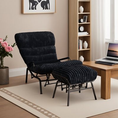 Viola Rocking Chair with Ottoman, Glider Recliner with Footrest, Lazy Accent Armchair with Comfy Cushion for Living Room Bedroom Office, Cloud Plush C -  17 Stories, 615F4FECB82245F489278C2EDC7A7985