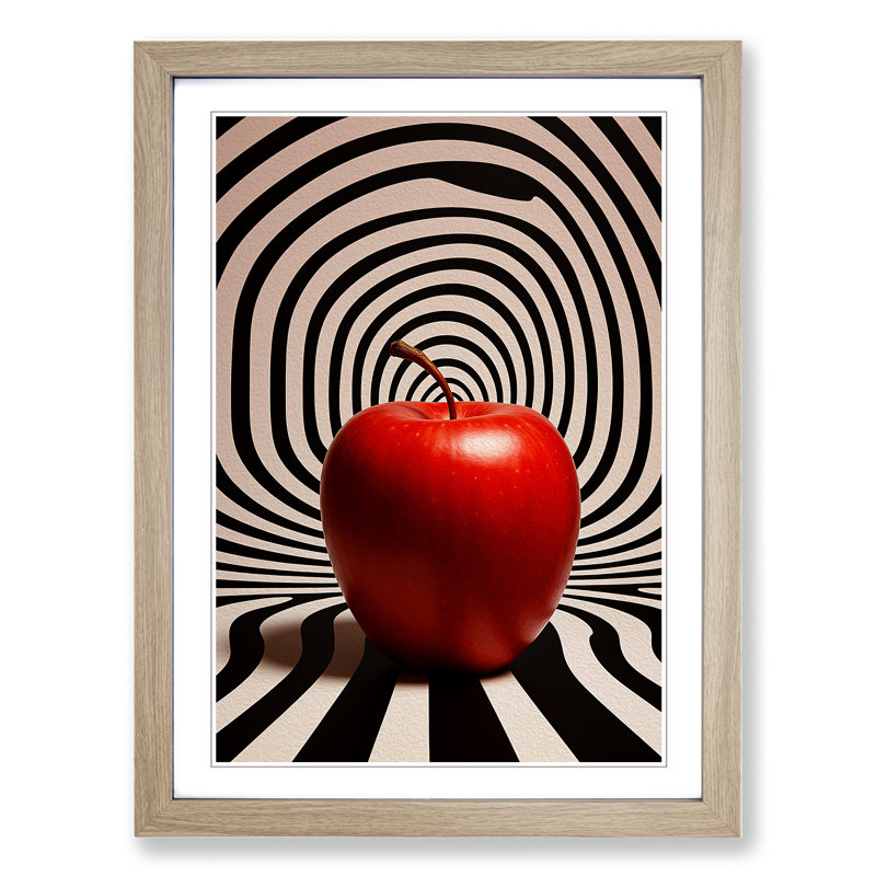 Apple Op - Framed Print, Oak , 34cm H x 25cm W x 2cm D