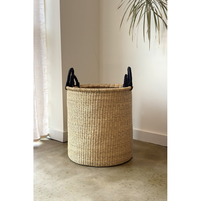 Panier à linge tissé à la main, H 18 po x l 16 po x P 16 po