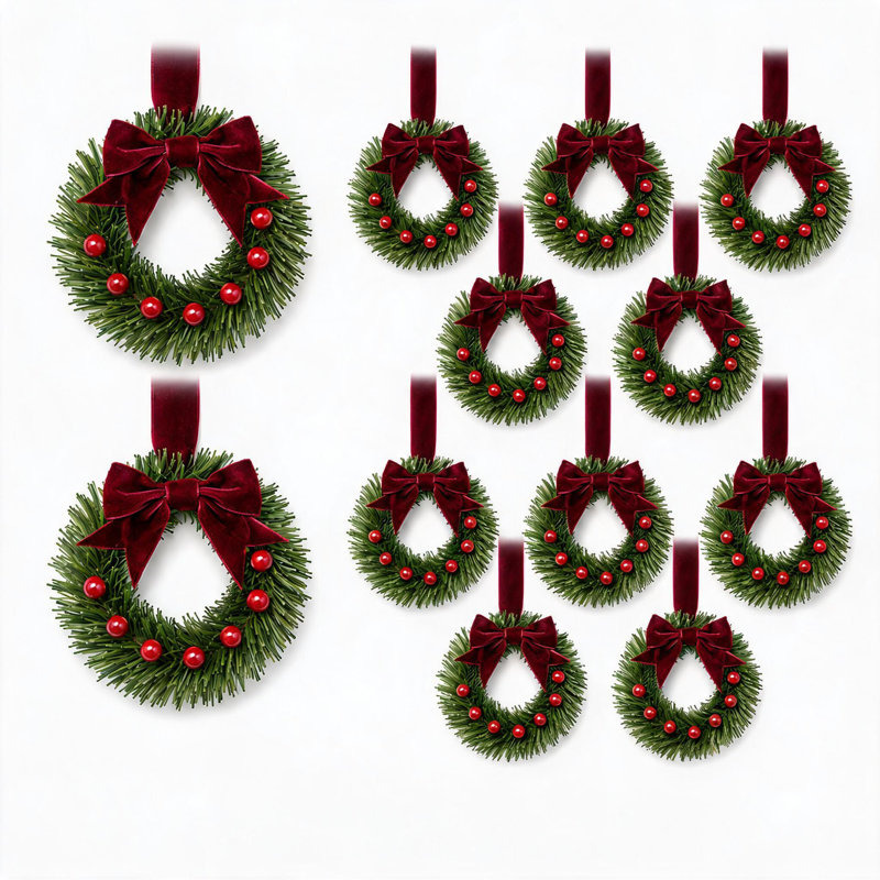 5.12 " Wreath, Burgundy velvet