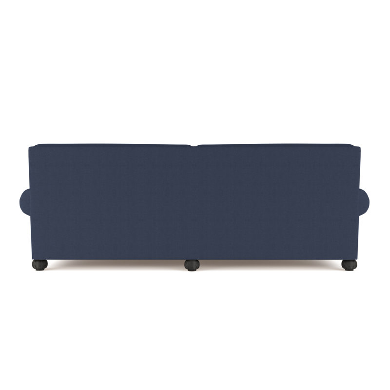 Leroy Rolled Panel-Arm Daybed with Bun Feet, Vintage Leather Oyster, Ebony