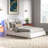 Belarmina PU Upholstered Low Profile Platform Bed with LED Light-1894314352-1894314355