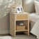 Breshawna Rattan Side Table with USB Charging, LED Light & Storage