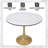 Seybert Round Dining Table with MDF Top and Gold Stainless Steel Pedestal Base - Seats 4 Person for Kitchen and Dining Room-70764766-70764764-72080877