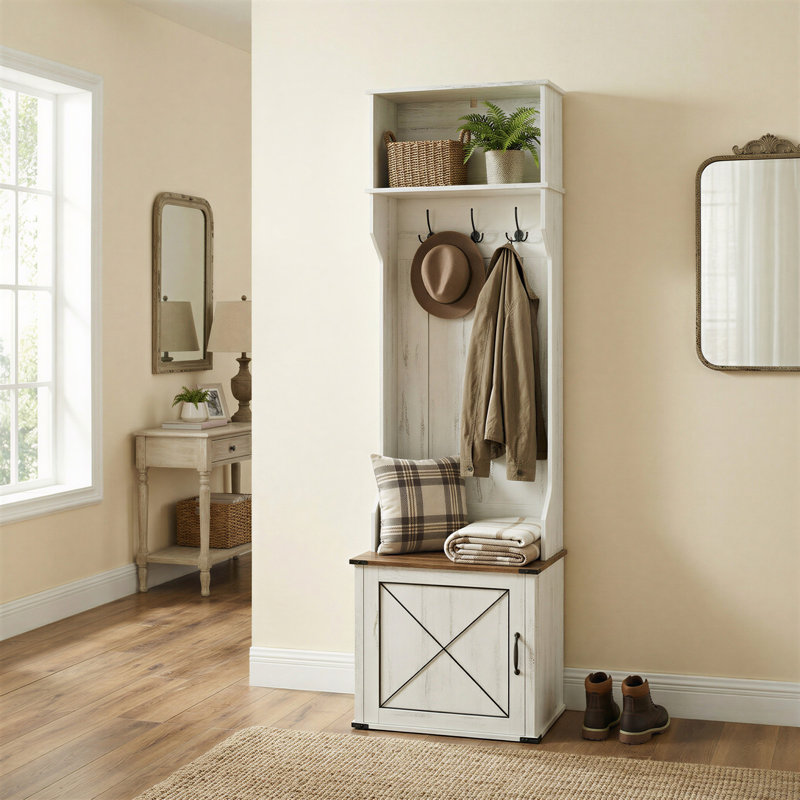 Hall Tree With Bench And Shoe Storage