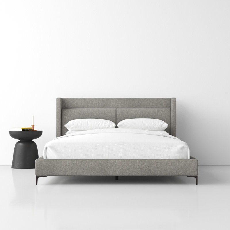 Manual Upholstered Wingback Bed, California King