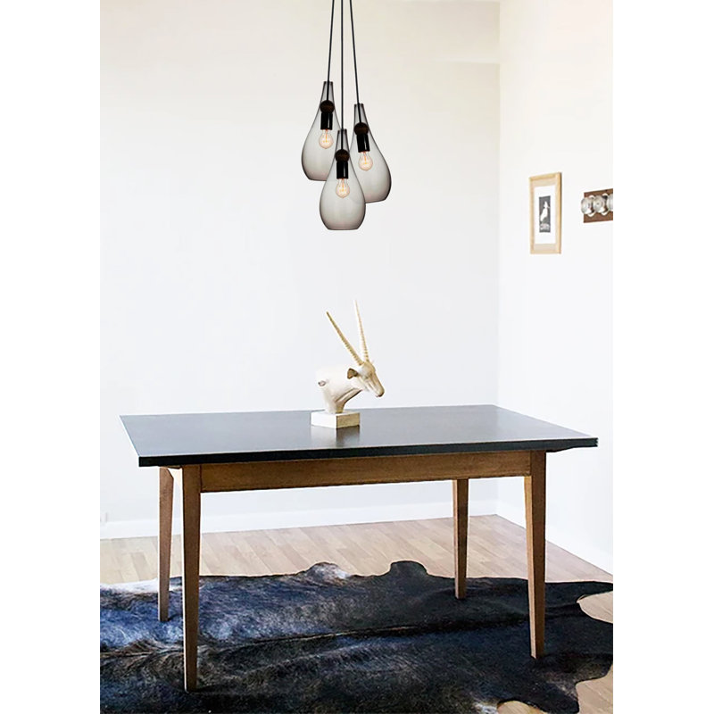 Lustre en forme de globe terrestre à 3 lumières Earth, Noir mat, H 108 po x l 18 po x P 18 po