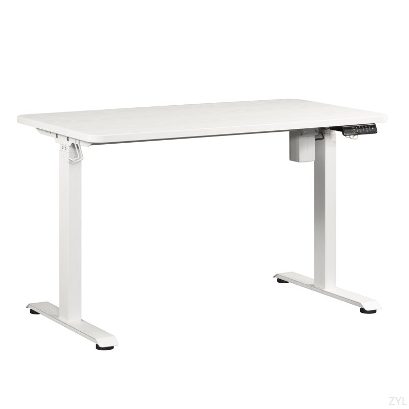 Bureau assis / debout, finition blanche, H 28,35 po x l 47,24 po x P 26,77 po