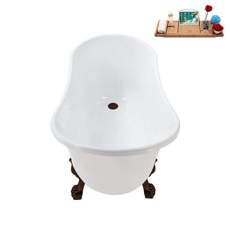 51.2'' x 25.6'' Soaking Acrylic Bathtub, Matte Oil Rubbed Bronze, Matte Oil Rubbed Bronze
