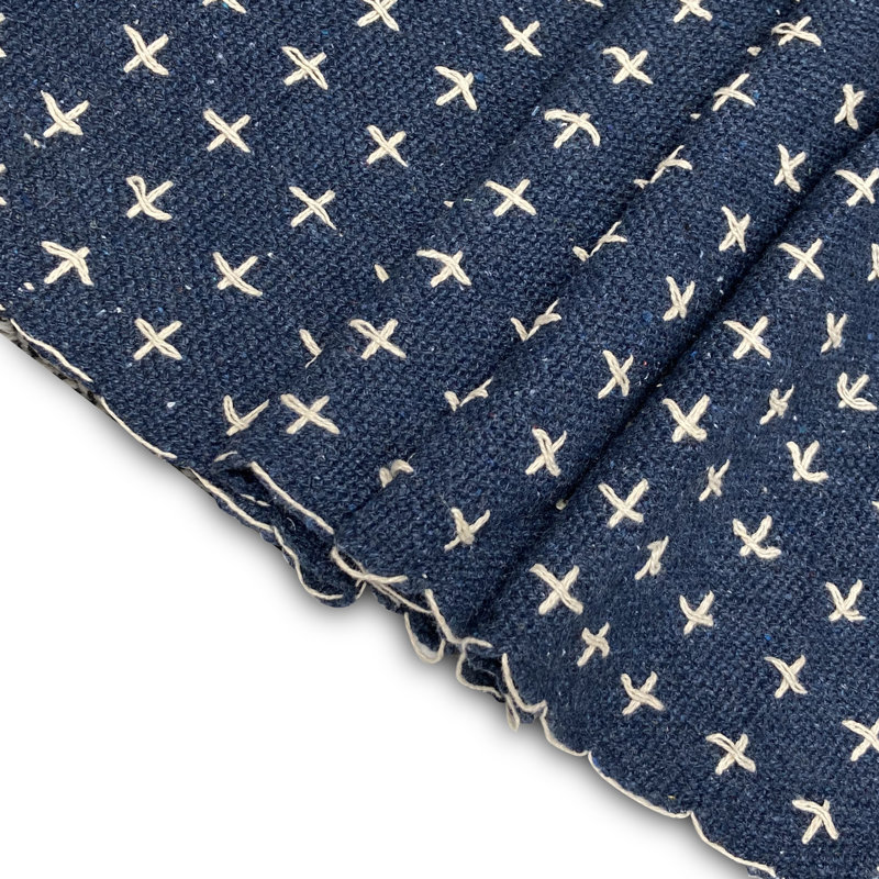 Couverture en coton, Grand, Bleu