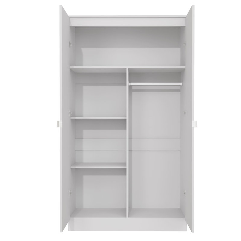 2 Doors Wardrobe Bw201, White