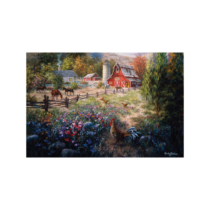 Grazing The Fertile Farmland by Nicky Boehme - Wrapped Canvas Painting, 101.6 cm H x 66.04 cm W x 1.91 cm D
