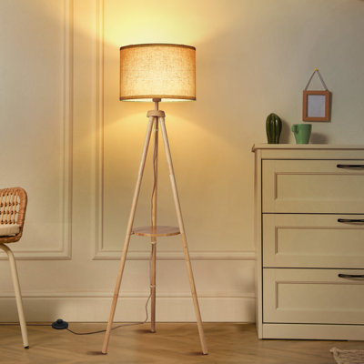 Jodanna 63" Dimmable Tripod Floor Lamp with Remote, Included LED Bulb
