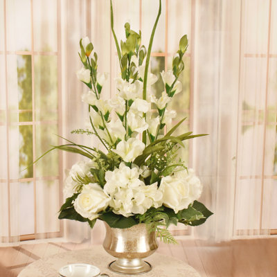 Faux Silk Arrangement in Vase