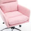 Chaise de bureau en cuir rose avec hauteur réglable, siège en mousse haute densité, support de charge solide, convient pour une chaise à hauteur, cuir artificiel, structure en métal robuste, soulage la fatigue