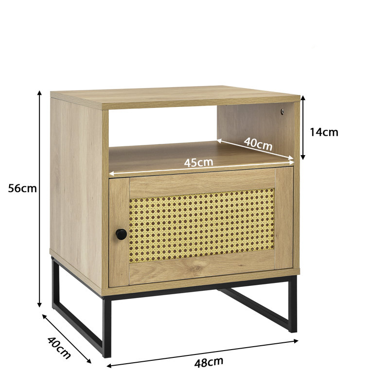 Hopland 48cm W Manufactured Wood Bedside Table
