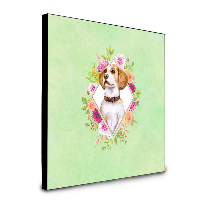 Panneau mural Dollman Flowers, Vert, Brun clair beagle