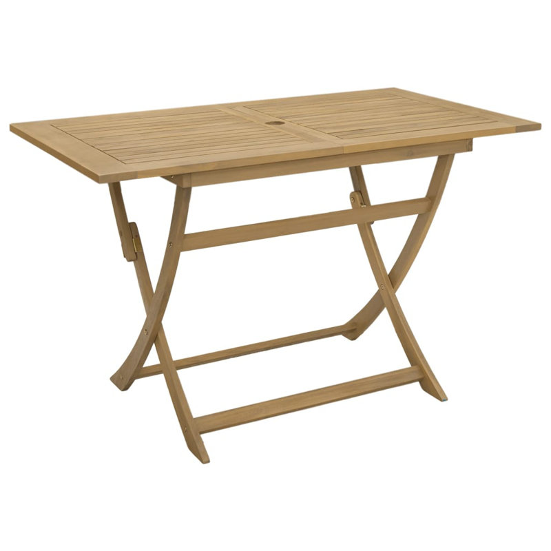  Garden Table Light Brown Solid Acacia Wood Medium Foldable