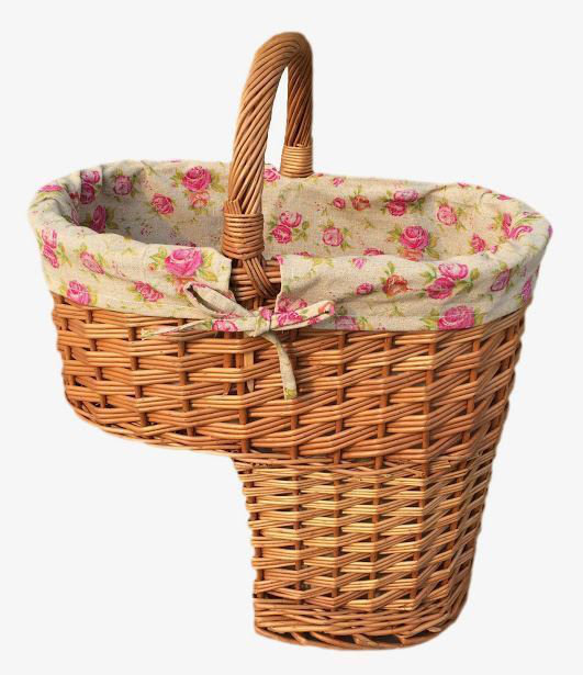 Wicker Stair Basket with Lining