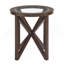 Table basse moderne en verre simple, table basse en verre trempé, base en bois massif-173980166