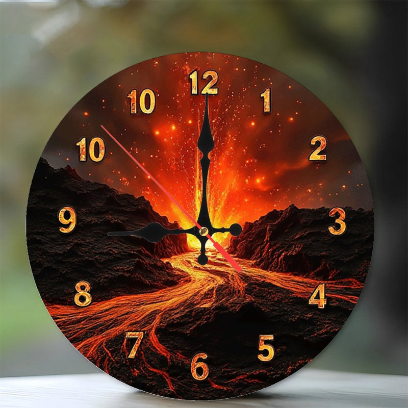 Horloge murale Volcano Lava Flow