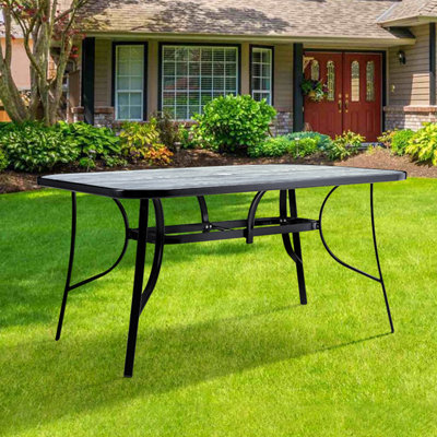 Rectangle Tempered Glass Outdoor Picnic Table