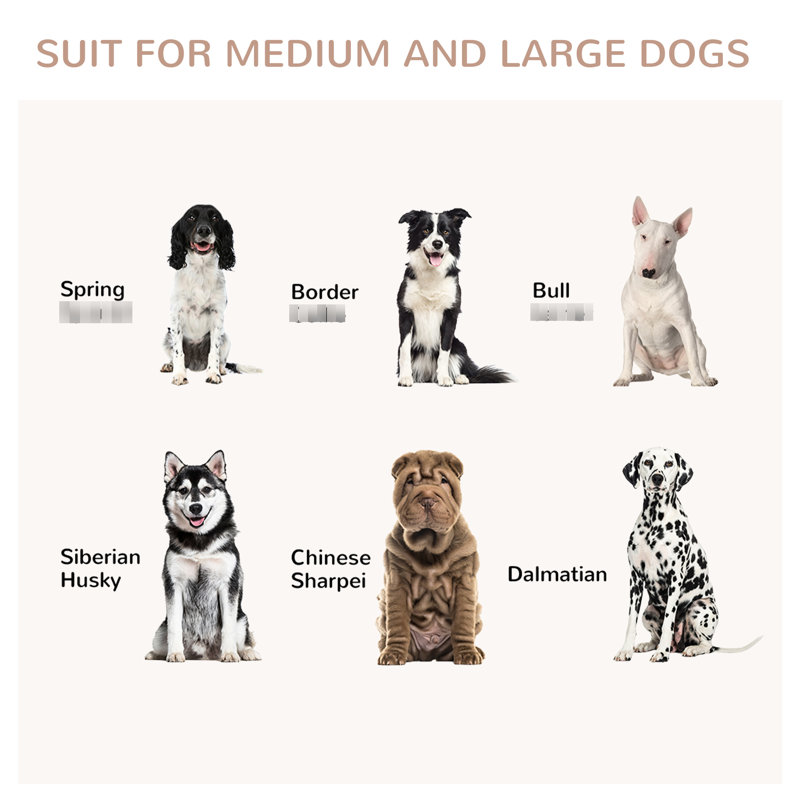Table de bout pour chien, tablette et design réglables, blanc, 47 po x 23,5 po x 35 po pour les chiens de taille moyenne et grande, First 47,24 po x 23,5 po x 34,72 po