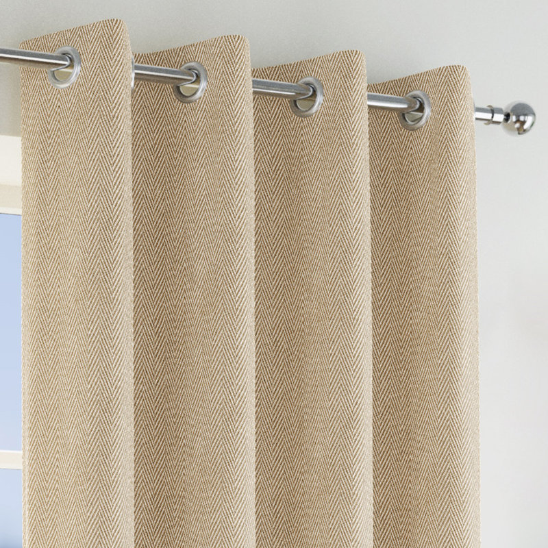 Blackout Curtain Panel Pair, 168cm Width x 137cm Drop, Natural