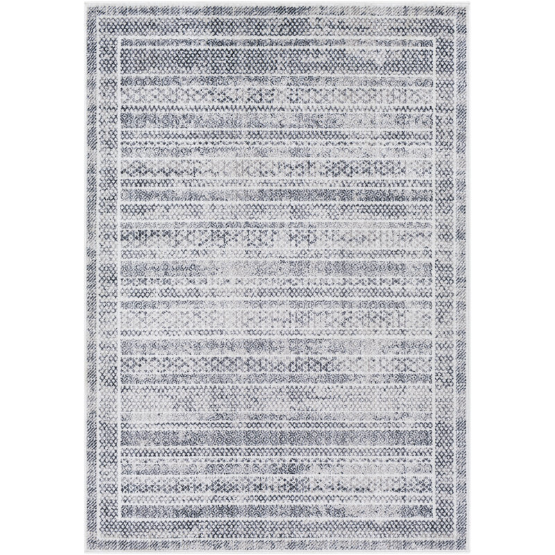 Tapis noir / blanc Aavyn, Rectangle 5 pi 3 po x 7 pi