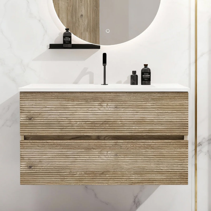 Meuble-lavabo flottant mural 30 po avec comptoir en céramique, 30"