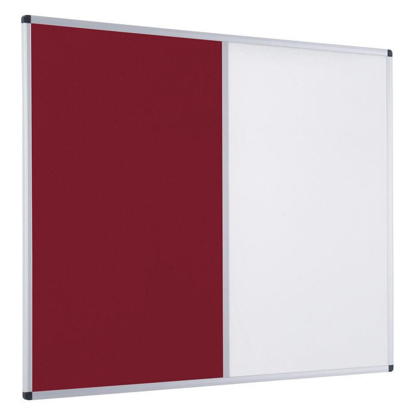 Wall Mounted Combination Board, 120 cm H x 180 cm W, Burgundy