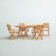 Ensemble repas 5 pièces pour patio comprenant une table rectangulaire d'extérieur en bois d'acacia et 4 chaises pliantes à accoudoirs, 40 x 72 pouces, huile naturelle-371004941-385017279