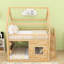 Lit double en bois avec lumière DEL, tablettes, escalier de rangement et garde-corps-1721513358