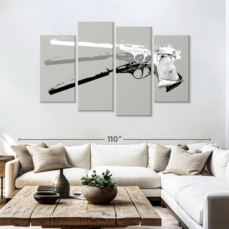 Arme de poing, H 54 po x l 84 po