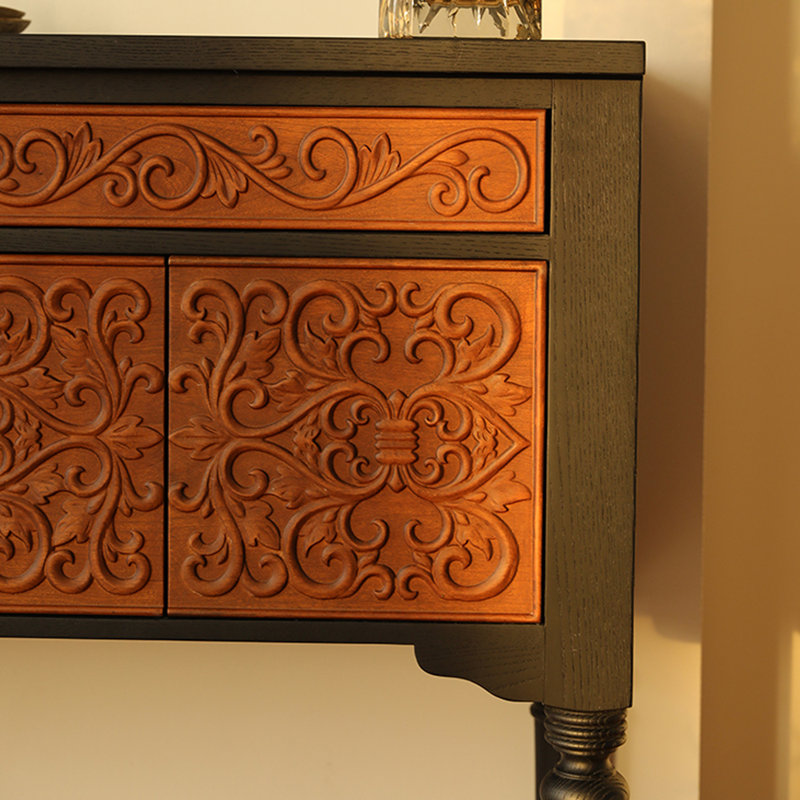 Vintage Single-Drawer Three-Door Accent Cabinet