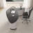 Black+White Free Form Manufactured Wood+Barenia with 2 drawers desk-1259222428