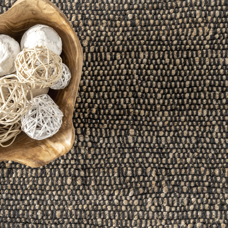 Tapis en mélange de jute Elfriede Farmhouse, Rectangle 6 pi x 9 pi