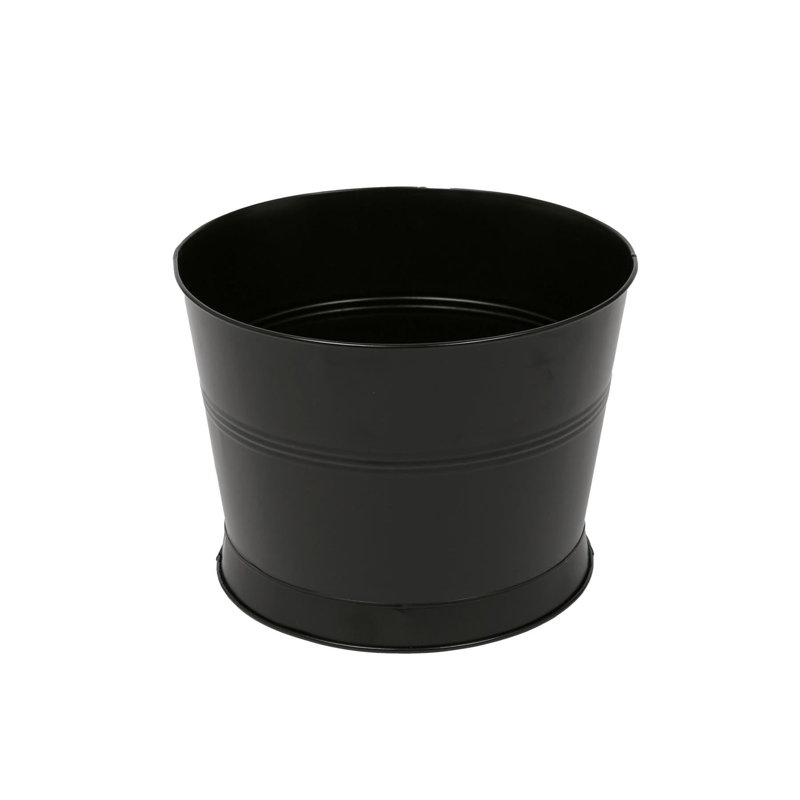 Rink Drink Handmade Galvanized Iron Ice Bucket, Black