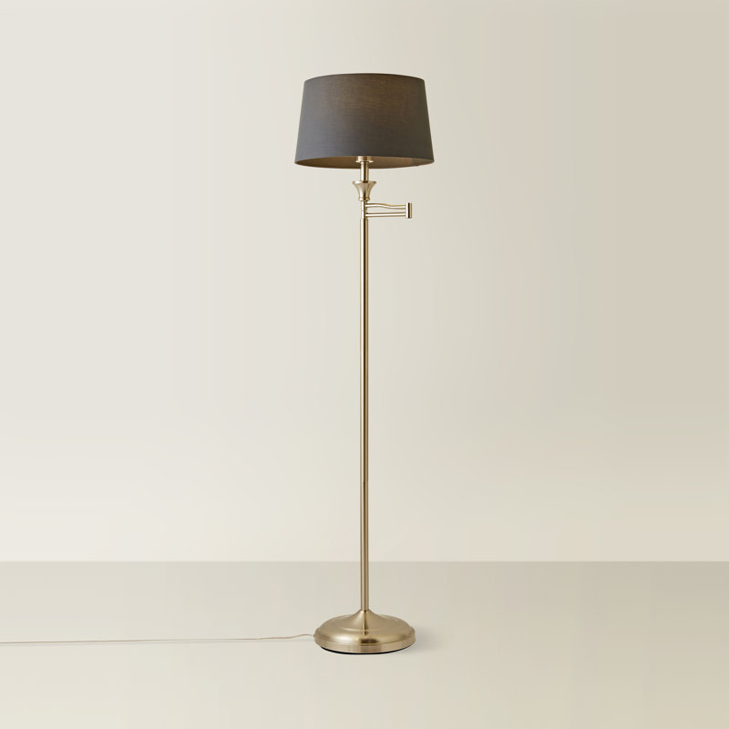 Letitia 148cm Swing Arm Floor Lamp, Grey, Yes