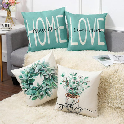 Ensemble de 4 housses de coussins décoratifs pour housses de coussins décoratifs pour canapé-lit salon extérieur