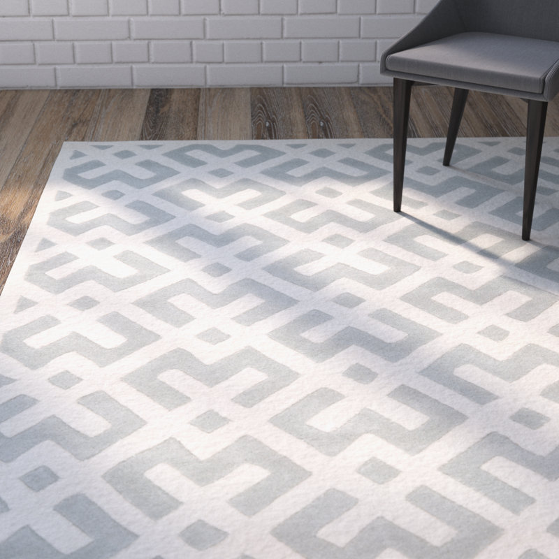 Deedie Hand Tufted Wool Geometric Rug, Rectangle 8'9" x 12'