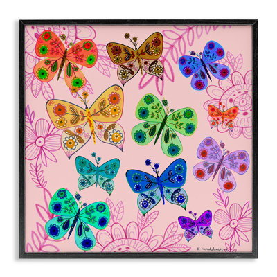 Giclée encadrée de papillons aux couleurs vives, design par Kay Widdowson