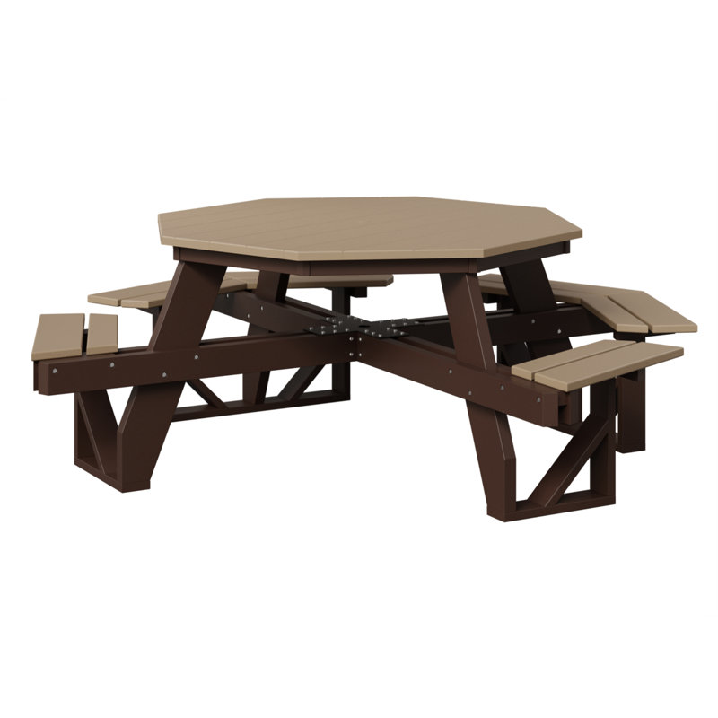 Table de pique-nique Ada, Weatherwood Top/Chocolate Brown Base