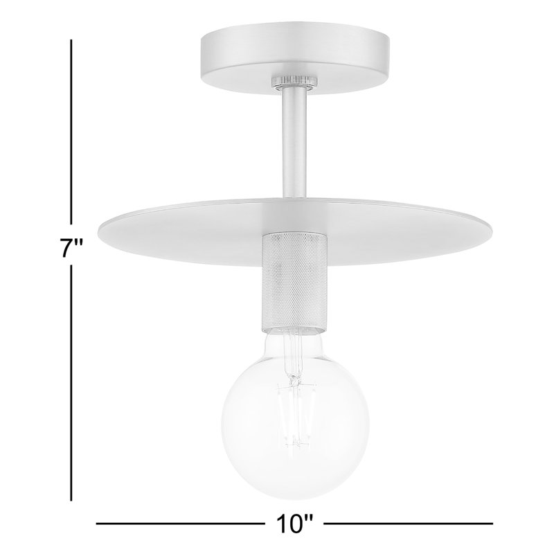Plafonnier semi-encastré 10 po Sawvel, Nickel poli