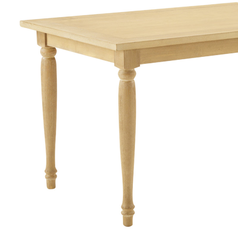 Table de salle à manger 55 po en bois naturel, table d'appoint en bois massif pour 2 à 4 personnes, table de ferme rectangulaire avec pieds tournés classiques pour la cuisine, la salle à manger et le coin-repas