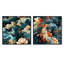 Xanthe - Ensemble de 2 collages abstraits carrés-101844829-101844828