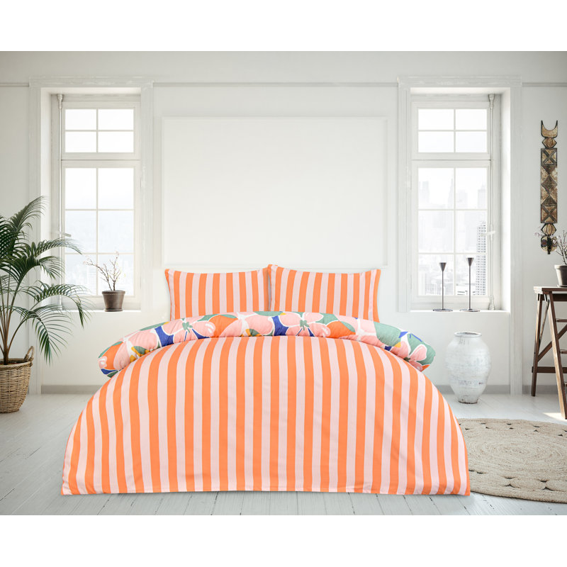 Microfiber Floral Duvet Cover Set with Pillowcases Included, 3, Kingsize Duvet Cover Set + 2 Standard Pillowcases