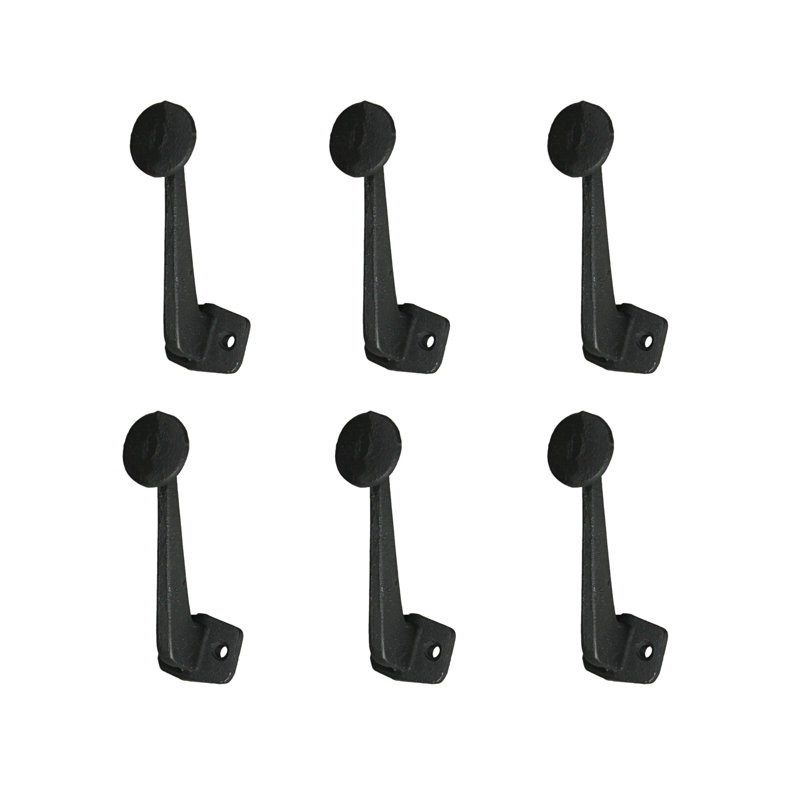 Patères murales d'entrée en fonte émaillée noire, ensemble de 6 boutons de touche de machine à écrire